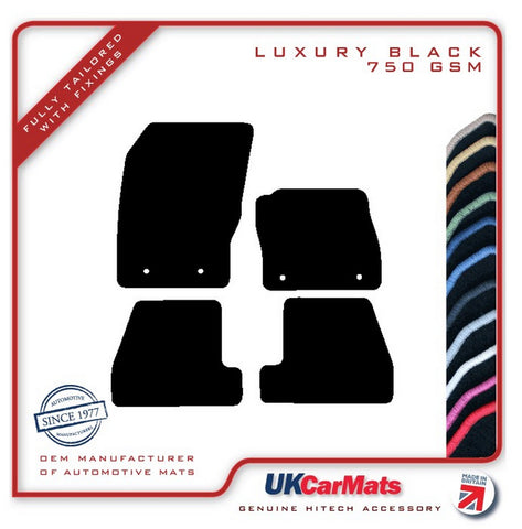 Ford Focus Mk3 Facelift (FRONT FIX) 2015-2018 Black Luxury Velour Tailored Car Mats HITECH
