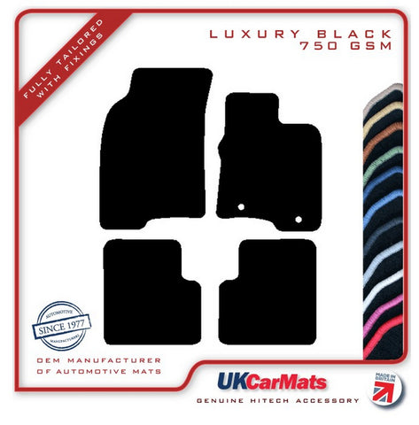 Fiat Panda 2012-2015 Black Luxury Velour Tailored Car Mats HITECH