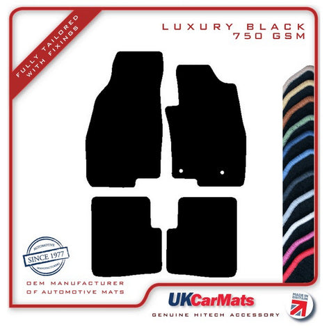 Fiat Punto 2012-2018 Black Luxury Velour Tailored Car Mats HITECH