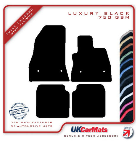 Fiat 500L 2013 onwards Black Luxury Velour Tailored Car Mats HITECH