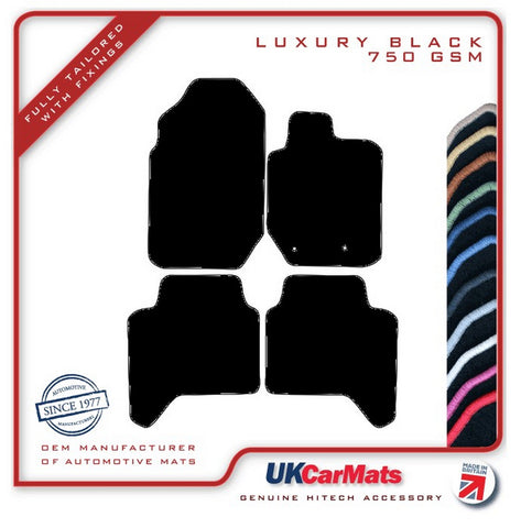Ford Ranger Wildtrak 2015-2022 Black Luxury Velour Tailored Car Mats HITECH