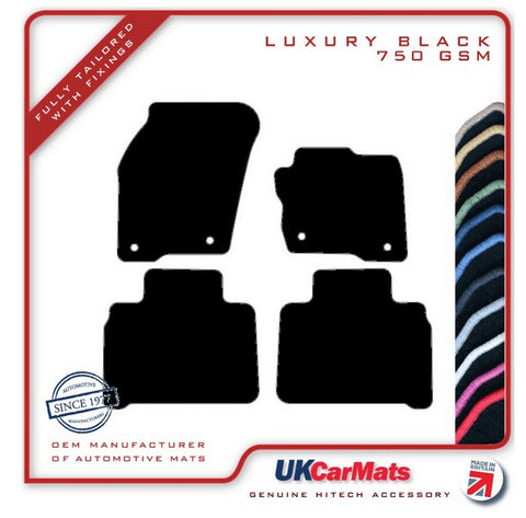 Ford S-Max 2015 onwards Black Luxury Velour Tailored Car Mats HITECH