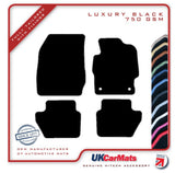 Ford Ka 3rd Generation 2016 onwards Black Luxury Velour Tailored Car Mats HITECH