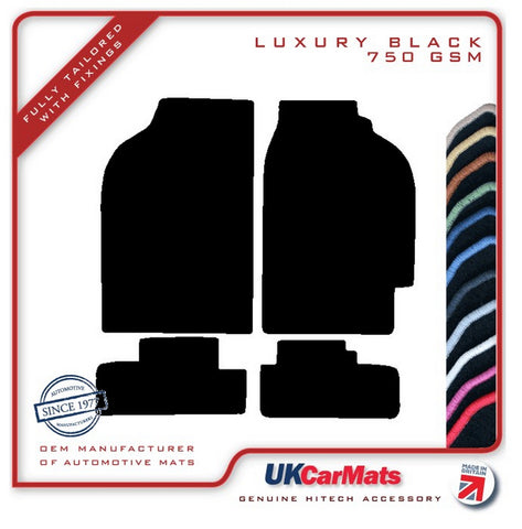 Honda CRX / Civic CRX 1984-1988 Black Luxury Velour Tailored Car Mats HITECH