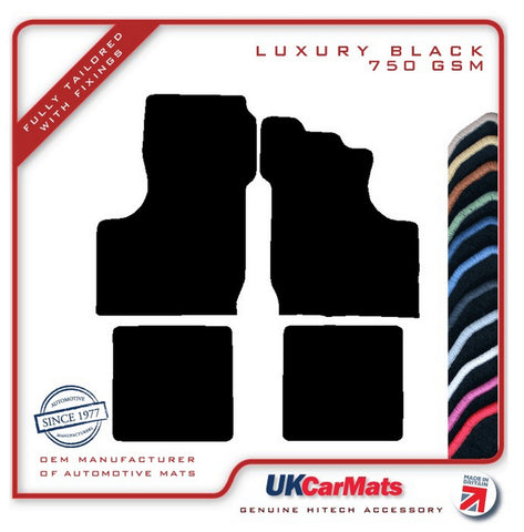 Hillman Imp 1964-1976 Black Luxury Velour Tailored Car Mats HITECH