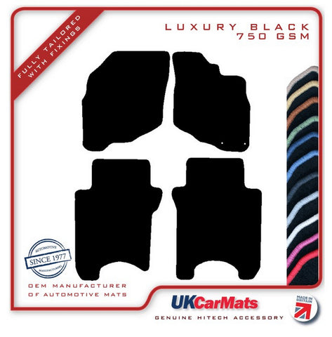 Honda Jazz 2001-2005 Black Luxury Velour Tailored Car Mats HITECH