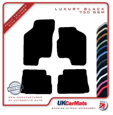 Hyundai Getz 2002-2009 Black Luxury Velour Tailored Car Mats HITECH