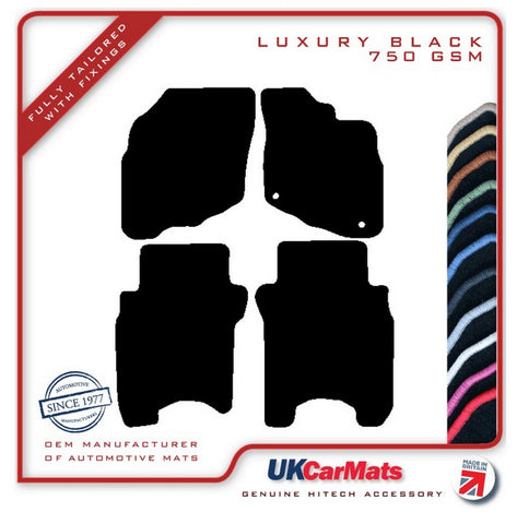 Honda Jazz 2005-2008 Black Luxury Velour Tailored Car Mats HITECH