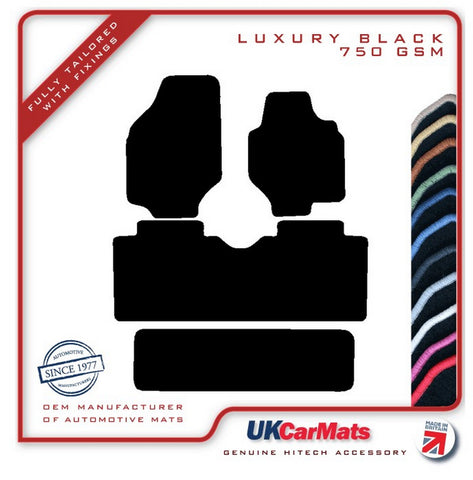 Hyundai Trajet 1999-2006 Black Luxury Velour Tailored Car Mats HITECH
