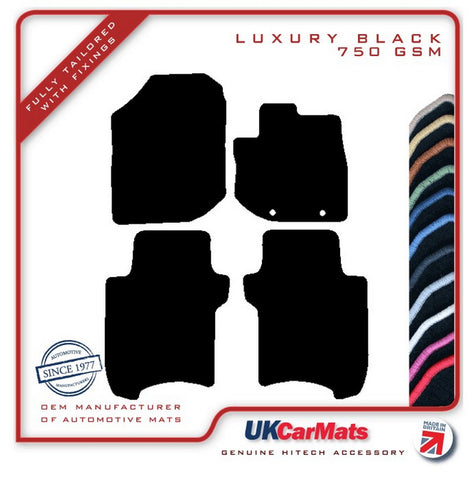 Honda Jazz 2008-2014 Black Luxury Velour Tailored Car Mats HITECH