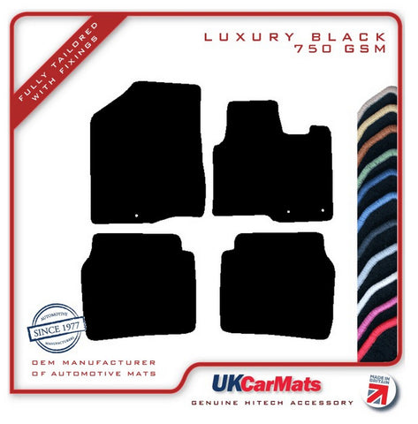 Hyundai Santa Fe (5 Seater) 2010-2012 Black Luxury Velour Tailored Car Mats HITECH
