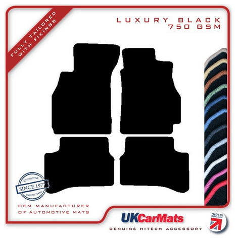 Hyundai Accent 1999-2005 Black Luxury Velour Tailored Car Mats HITECH