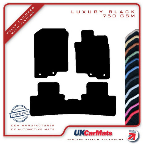 Honda Insight Hatchback 2009-2014 Black Luxury Velour Tailored Car Mats HITECH