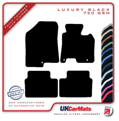 Hyundai i30 2012-2017 Black Luxury Velour Tailored Car Mats HITECH