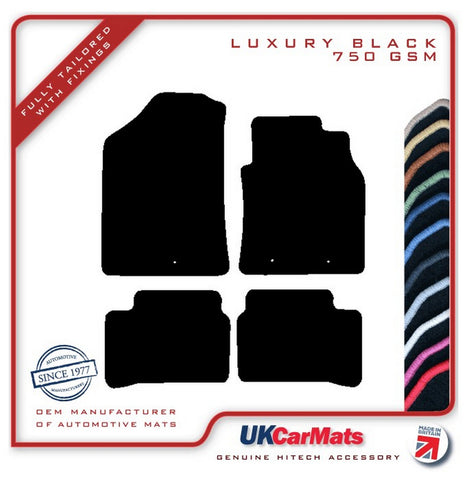 Hyundai i10 2013-2019 Black Luxury Velour Tailored Car Mats HITECH