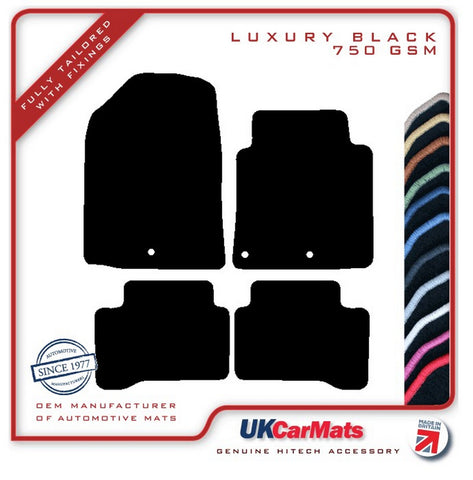 Hyundai Ioniq 2016 onwards Black Luxury Velour Tailored Car Mats HITECH