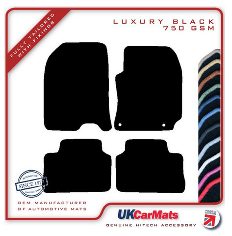 Hyundai Kona 2017-2023 Black Luxury Velour Tailored Car Mats HITECH