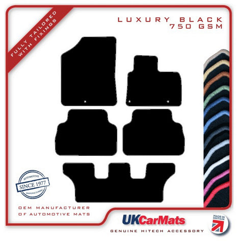 Hyundai Santa Fe (7 Seat) Hybrid 2018 onwards Black Luxury Velour Tailored Car Mats HITECH