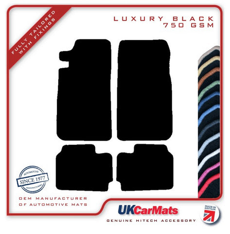 Jensen Interceptor 1966-1976 Black Luxury Velour Tailored Car Mats HITECH