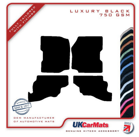Jeep Wrangler 1986-1997 Black Luxury Velour Tailored Car Mats HITECH