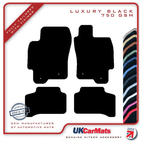 Jaguar X-Type (X400) 2.5/3.0 2004-2010 Black Luxury Velour Tailored Car Mats HITECH