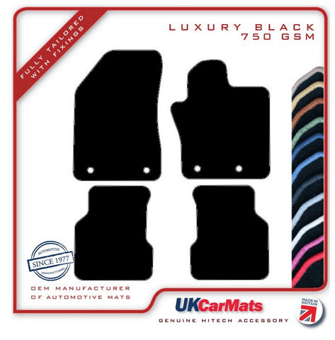 Jeep Compass 2017 onwards Black Luxury Velour Tailored Car Mats HITECH