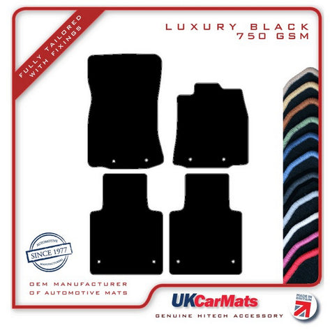 Jaguar XJ Series (X351) LWB (Eyelets Front And Rear) 2009-2019 Black Luxury Velour Tailored Car Mats HITECH