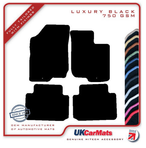 Kia Carens 2006-2013 Black Luxury Velour Tailored Car Mats HITECH