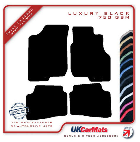 Kia Ceed (2 Fixings Driver) 2009-2012 Black Luxury Velour Tailored Car Mats HITECH