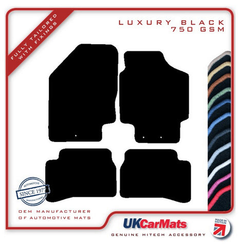 Kia Rio 2009-2011 Black Luxury Velour Tailored Car Mats HITECH