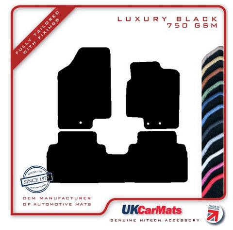 Kia Venga (One Piece Rear) 2010-2019 Black Luxury Velour Tailored Car Mats HITECH