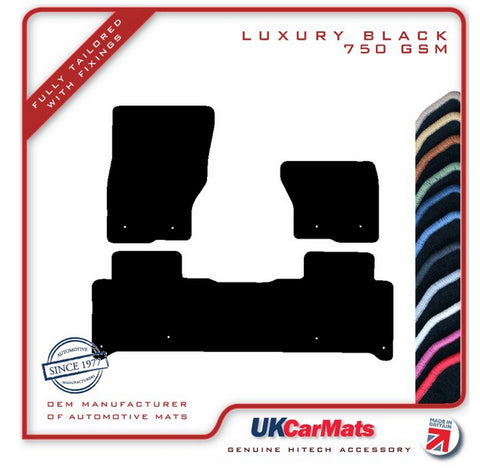 Land Rover Discovery 5 2017 onwards Black Luxury Velour Tailored Car Mats HITECH
