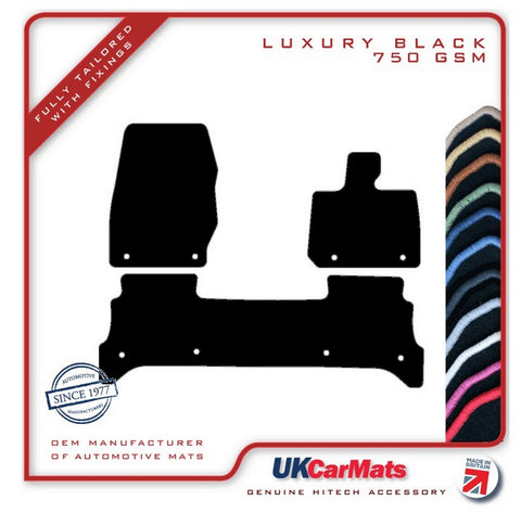 Land Rover Range Rover L460 SWB 3 Pce 2022 onwards Black Luxury Velour Tailored Car Mats HITECH