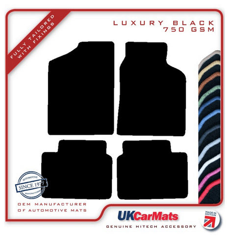 Mazda 626 1987-1992 Black Luxury Velour Tailored Car Mats HITECH
