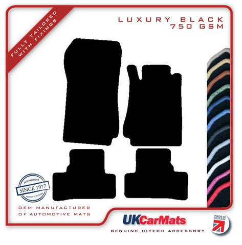Mercedes CLK (C208) Convertible 1997-2003 Black Luxury Velour Tailored Car Mats HITECH