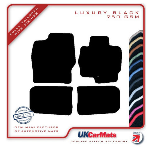 Mitsubishi Colt 2004-2008 Black Luxury Velour Tailored Car Mats HITECH