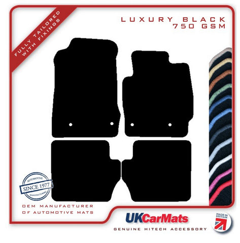 Mazda 2 2007-2014 Black Luxury Velour Tailored Car Mats HITECH