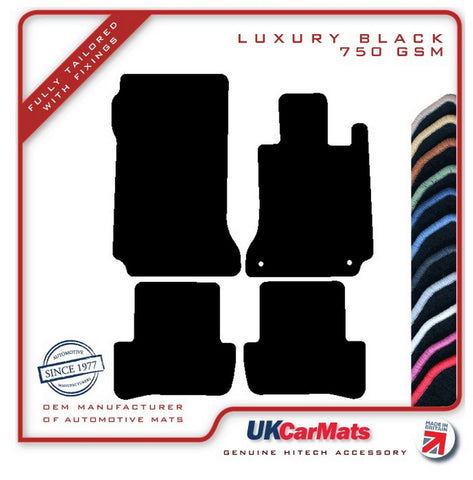 Mercedes C Class (W204) Auto Saloon/Estate 2007-2014 Black Luxury Velour Tailored Car Mats HITECH