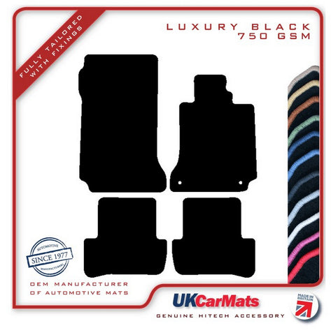 Mercedes C Class (W204) Manual Saloon/Estate 2007-2014 Black Luxury Velour Tailored Car Mats HITECH