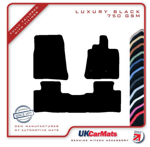 Mitsubishi Shogun SWB 2007 onwards Black Luxury Velour Tailored Car Mats HITECH