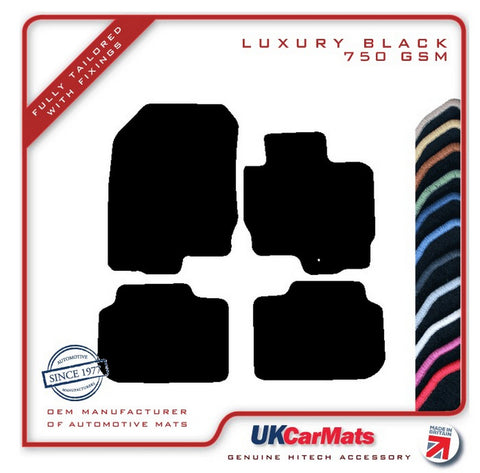 Mitsubishi Colt 5Dr 2009-2013 Black Luxury Velour Tailored Car Mats HITECH