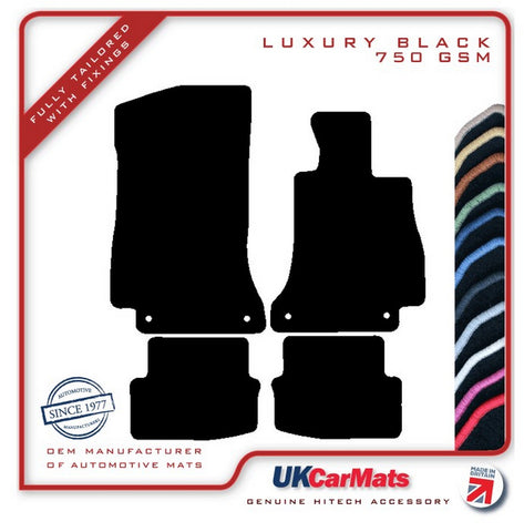Mercedes C Class (W205) Coupe Automatic 2016-2021 Black Luxury Velour Tailored Car Mats HITECH
