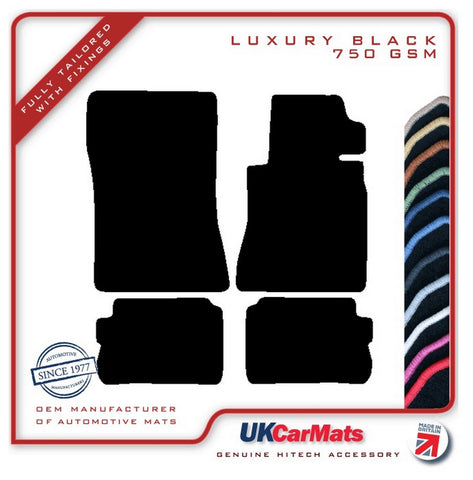 Mercedes S Class (W126) Coupe 1982-1992 Black Luxury Velour Tailored Car Mats HITECH