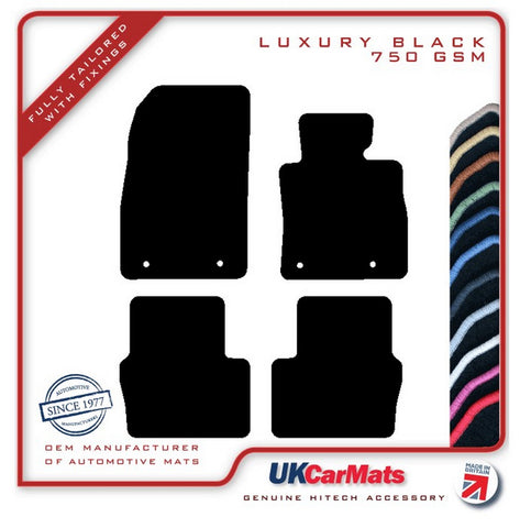 Mazda 2 2014 onwards Black Luxury Velour Tailored Car Mats HITECH