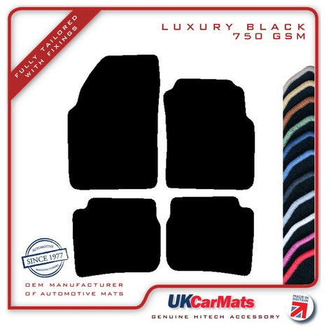 Nissan Primera 1996-2001 Black Luxury Velour Tailored Car Mats HITECH