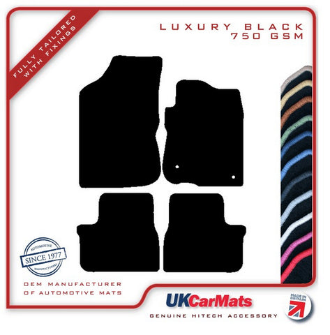 Peugeot 208 2012-2019 Black Luxury Velour Tailored Car Mats HITECH