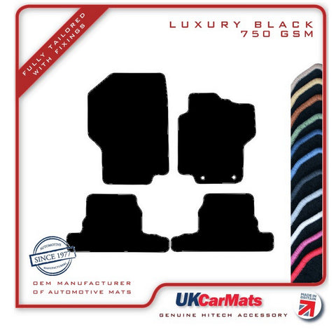 Peugeot 1007 2004-2009 Black Luxury Velour Tailored Car Mats HITECH
