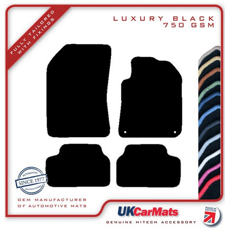 Peugeot 308 2013-2021 Black Luxury Velour Tailored Car Mats HITECH