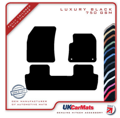 Peugeot 5008 2017-2024 Black Luxury Velour Tailored Car Mats HITECH
