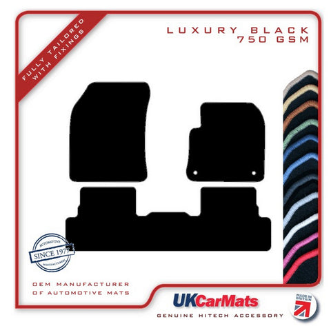 Peugeot 3008 2nd Generation  2016-2020 Black Luxury Velour Tailored Car Mats HITECH